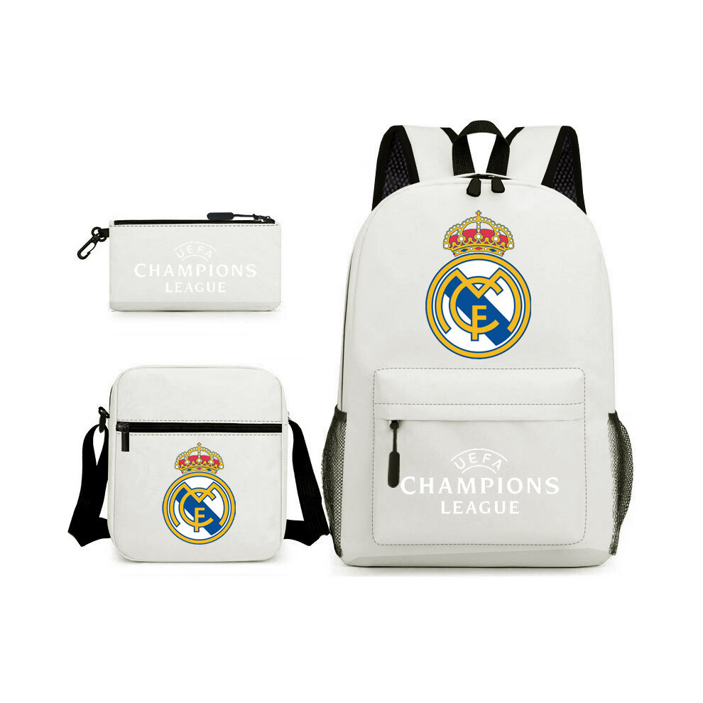 (43, Three-piece set) New football star C Ronaldo printed teenager primary and secondary school school bag three-piece set men and women backpack children's backpack