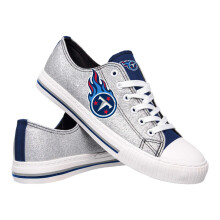 FOCO Tennessee Titans NFL Womens Glitter Low Top Canvas Shoes - 7