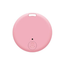 (pink) Mini Dog GPS Bluetooth 5.0 Tracker Anti-Lost Device Round Anti-Lost Device Pet Kids Bag Wallet Tracking Smart Finder Locator