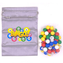 Tapp Collections Multi Color Plast Bingo Ball Set med satin dragsko (gr frg)
