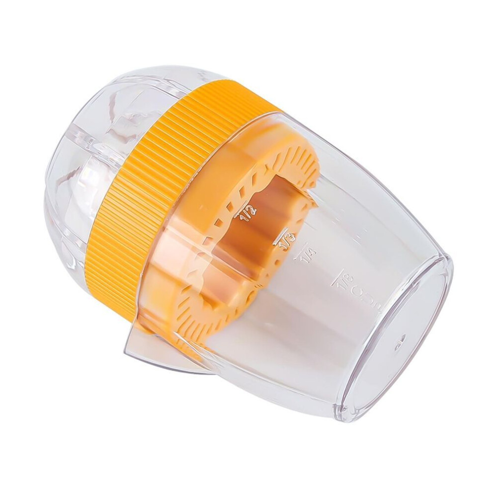 (yellow) Manual Hand Press Lemon Juicer Easy to Pour Orange Squeezer with Lid Easy to Use Kitchen Tool for Juice Enthusiasts