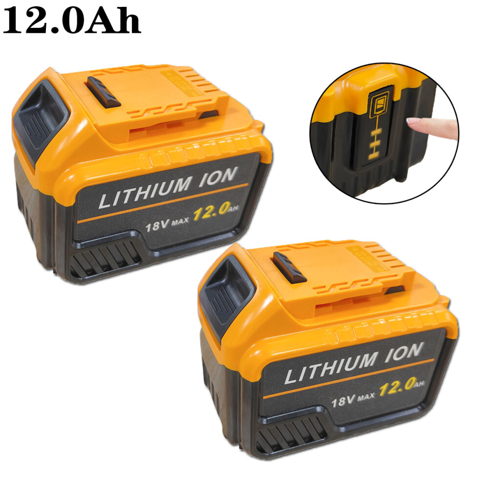 2 Battery 12.0Ah For DeWalt DCB184 18V Li-ion XR Slide DCD785 DCF885