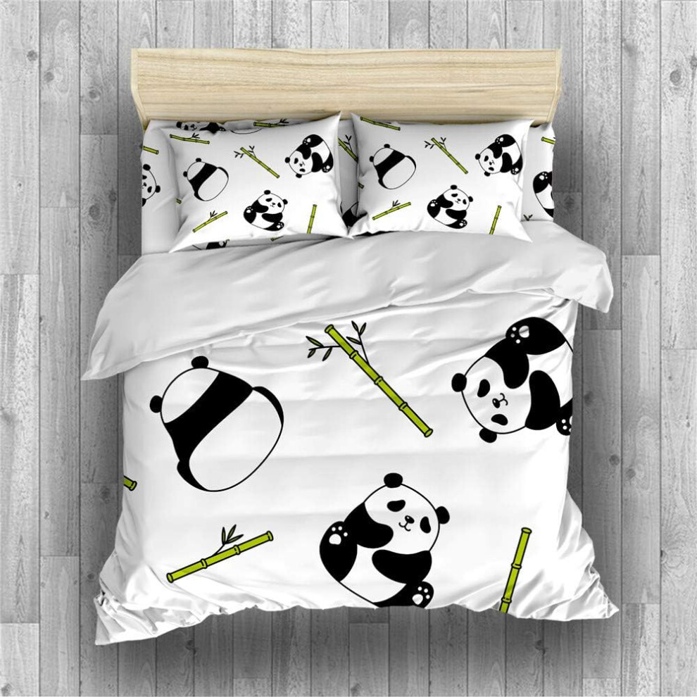INDREAM Panda Duvet Cover Clouds Universe Bamboo Bedding Set for Bedroom Decoration,Single/Double/King Size Bed Sets 3/4 Pieces(1 Duvet C...