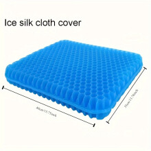 Gel Cushion with Non-Slip Cover – Honeycomb Design, Durable Zipper Closure for Office, Home, Car & Chair Use Non-Slip Cover, Absorbs Pressure Points