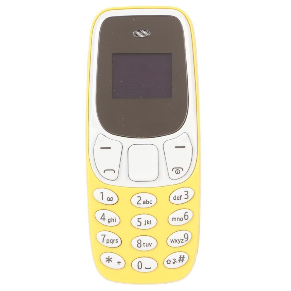 (yellow) Worlds Smallest Phone Hands Free Bluetooth Dialer Dual Sim Card Unlocked Gsm 2 In 1 Mini Mobile