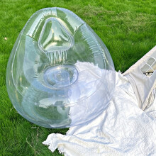 Portable Inflatable Lounge Chair - Transparent PVC, Waterproof & Durable, Easy to Set Up for Outdoor Camping & Beach Relaxation, Ideal for Summer
