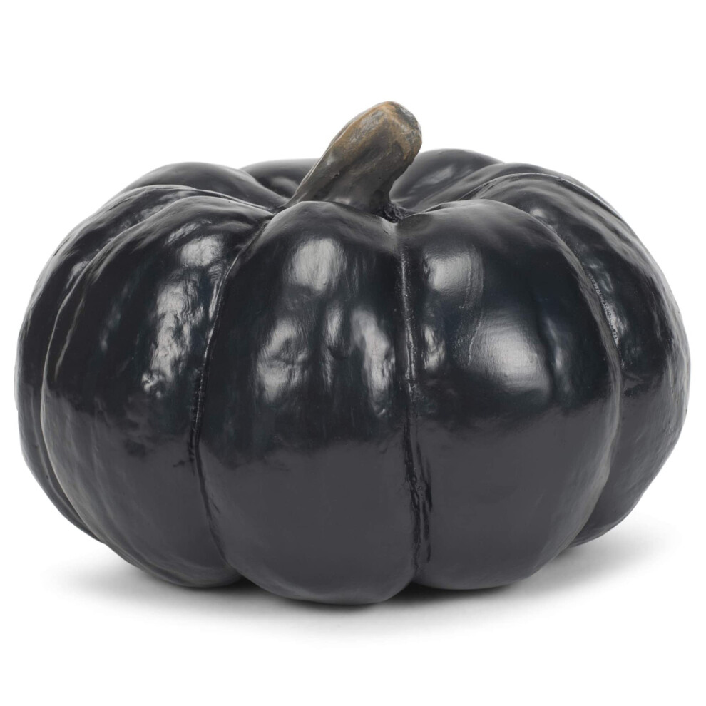 Lot de 6 citrouilles d   coratives en r   sine noir nuit Elanze Designs de 15 cm