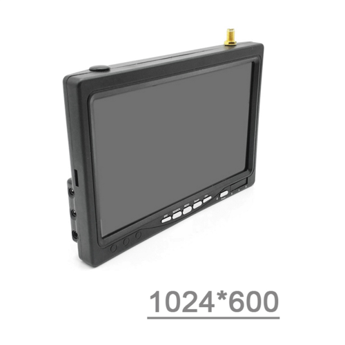 Monitor TN FPV de 7 polegadas, 5.8G, 48 canais, tela LCD TFT 1024x600, DC 7-16V 2