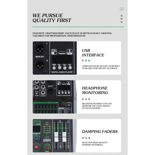 Επαγγελματικός μίκτης ήχου 8 καναλιών βύσμα ΕΕ 2