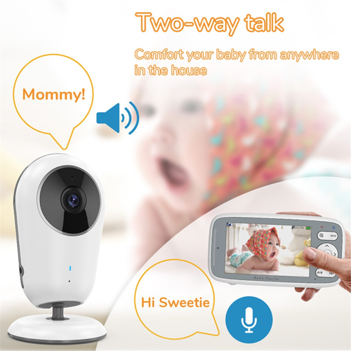 Câmera de vídeo para monitoramento de bebês de 4 polegadas com zoom digital de 3x e plugue do Reino Unido 1