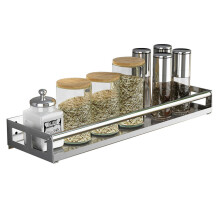 (30cm) Punch-free Modern Nordic Style Kitchen Organizer Wall Mount Bracket Storage Rack Spice Jar Rack Bathroom Rack