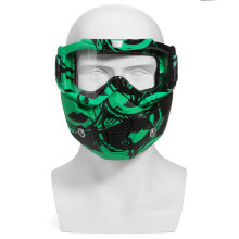 (Clear) Motorcycle Helmet Detachable Modular Mask Shield Goggles Full Face Protect