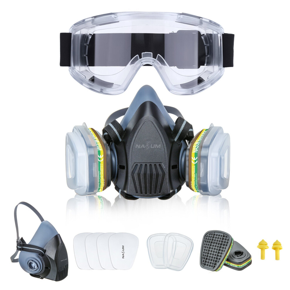 Respirator Half Face Cover Dust Mask with Filters for Industry/Spray/Paint/Agriculture