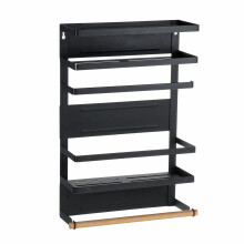 (Black) Magnetic Refrigerator Hanger Rack Spice Holder Storage Shelf Kitchen Storage Rack
