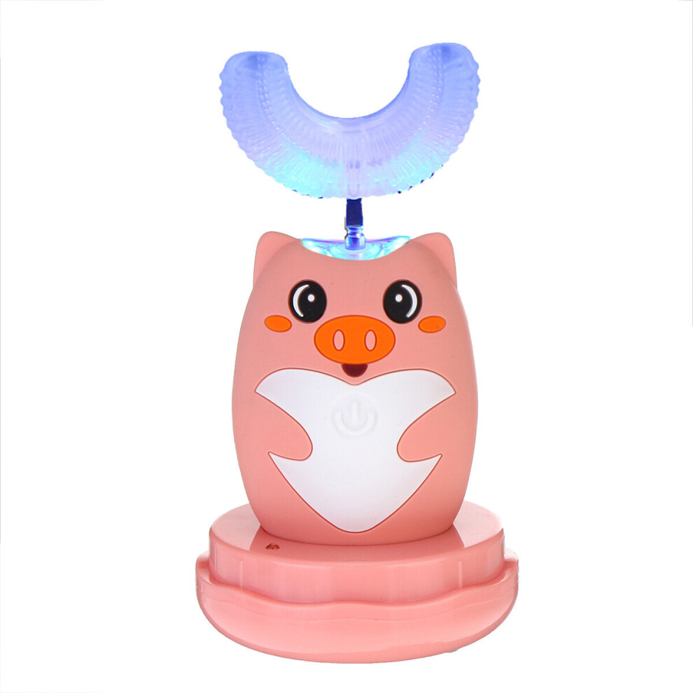 (Pink, 2-6Y) 360 Sonic Automatic Electric Toothbrush 3 Modes With UV Light for Aged 2-13 Kid