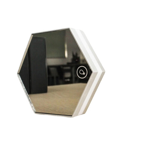 (Silver) Three-Color Multi-function Mirror LED Makeup Mirror Light Night Light Alarm Clock 1