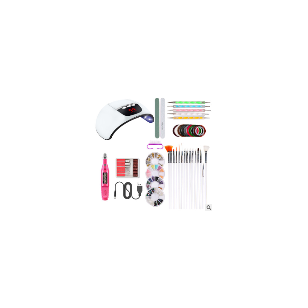 (White) Nail Lamp Sander Nail File Painting Pen Nail Decoration Set