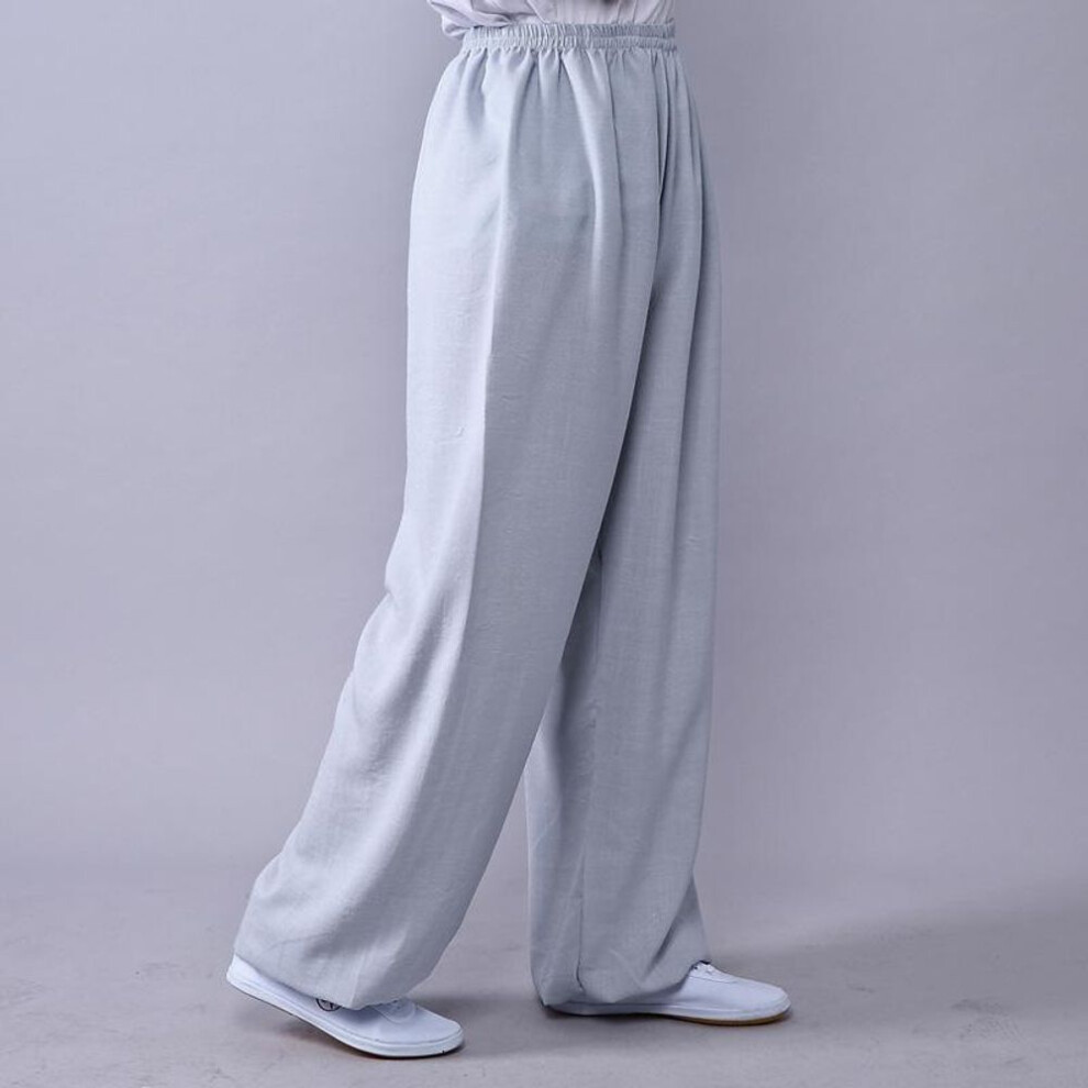(grey, XXS) Spring And Summer Women's Cotton Linen Tai Chi Pants Lantern Breathable Martial Arts Pants Yoga Taekwondo Boxing Karate Jeet Kune Do Trousers