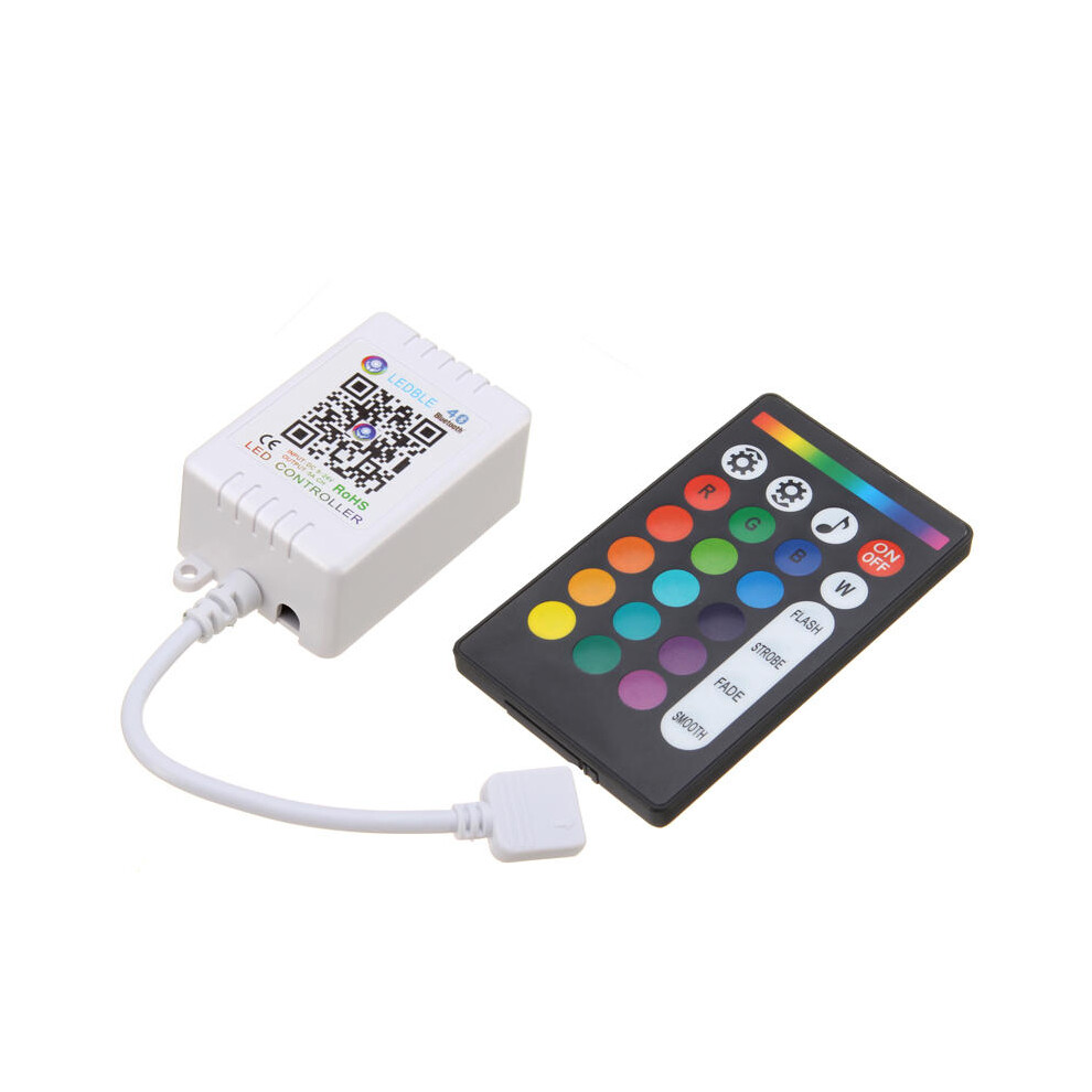 DC5-24V 6A bluetooth APP Music Controller + 24 Keys RF Remote Control for RGB LED Strip Light