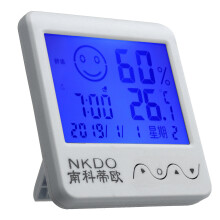 (White) Digital Desktop Thermo-hygrometer Alarm Clock LCD Screen Temperature Humidity
