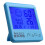 (White) Digital Desktop Thermo-hygrometer Alarm Clock LCD Screen Temperature Humidity 12