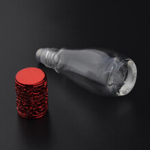 (Red) 12ml Empty Perfume Bottle Metal Roller Ball Glass Bowling Shape Bottles Refillable Container