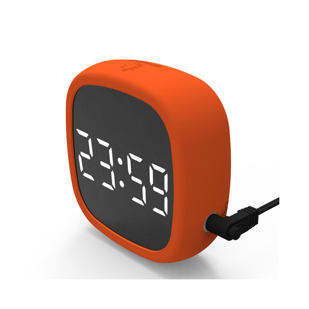 (Orange) Meng Pet Tv Led Display Digital Thermometer Multi-Bed Children's Multi-Function Snooze Function Thermometer Orange Greenzech