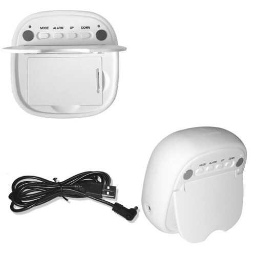 (White) Meng Pet TV LED Display Digital Thermometer Multi-bed Children's Multi-function Snooze Function Thermometer 2
