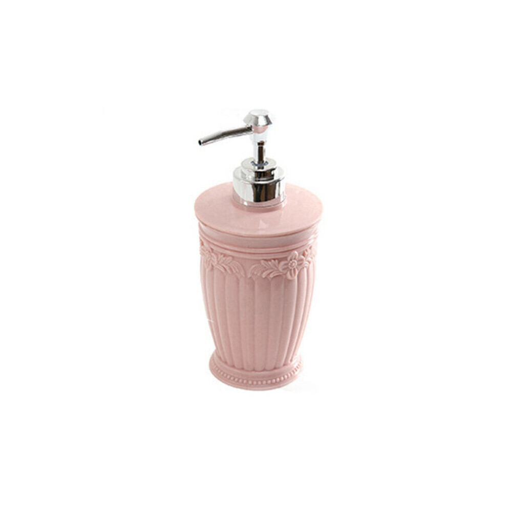(Round Pink) Pressing Lotion Bottles Container Shower Gel Shampoo Hand Sanitizer Parting Bottle Home Bathroom Liquid Soap Dispensers 400ml