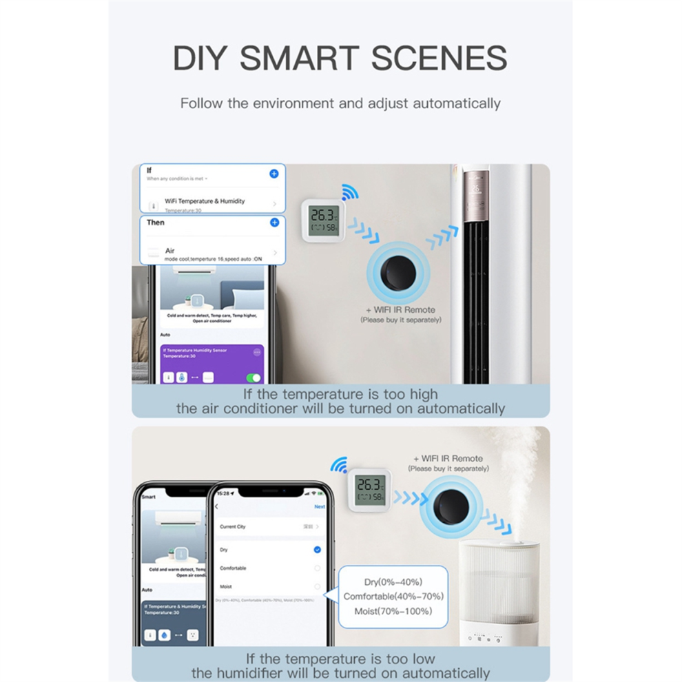 Tuya Zigbee Temperature Humidity Sensor With Lcd Screen Smart 3Pcs Merkloos