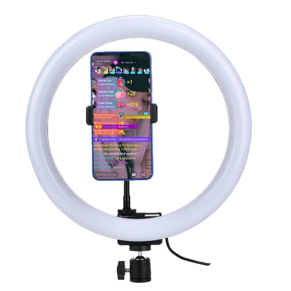 Tpd668 12w 12 Inch 160led Dimmable Ring Light 3200k-5600k For Makeup With Ball Head Phone Clip