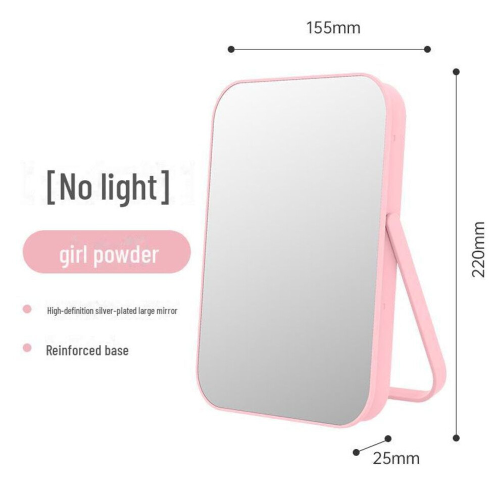 (pink, no light) Portable Led Makeup Mirror With Adjustable Fill Light, Foldable Design, And Rechargeable Square Shape