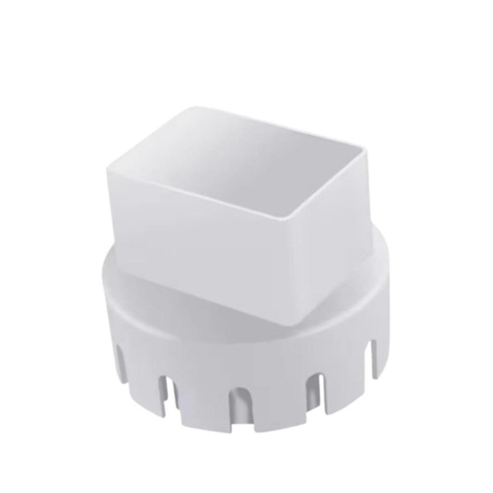 (white, 2*3 Inch) Round To Square Downspout Extender Practical Gutter Drain Adapter  Hose Extension