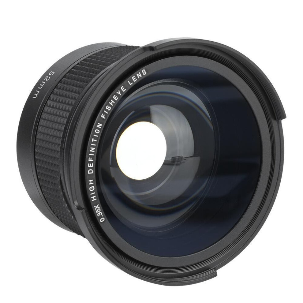 52mm 0.35x Universal Wide Angle Fisheye Lens With Lens Caps Storage Pouch For Slr Dslr