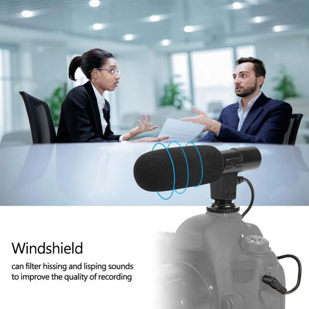 Lightweight Portable Condenser Microphone With Windsheid For Camera Camcorder