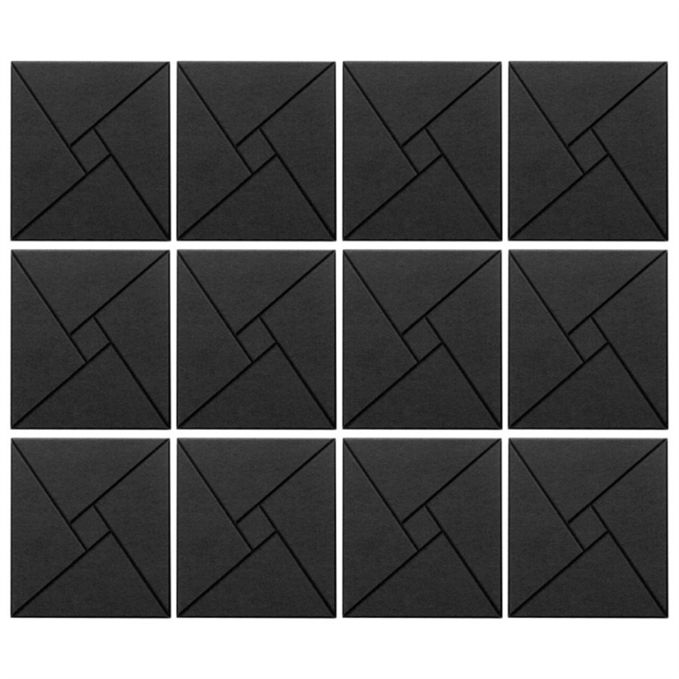 12Pcs Acoustic Panels, 12X12x0.4in Sound Proof Foam Panels, Black 4851507265210