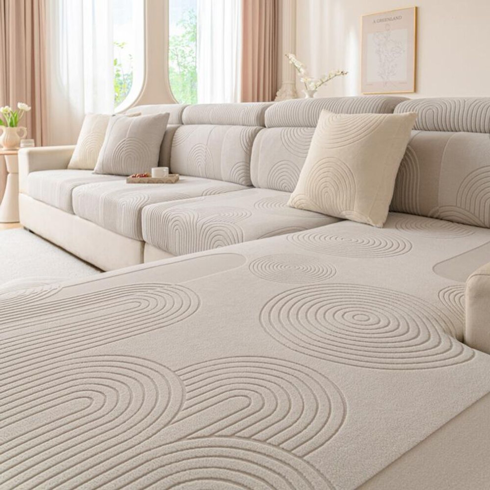 (light grey, Plus XL(4 seater)) Jacquard Sofa Sectional Cover Elastic Sofa Cover Furniture Protector For Pets Washable Removable Sofa Seat Cushion Slipcover