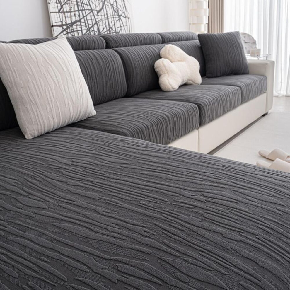 (dark grey, Backrest Cover M) Elastic Sofa Cover Jacquard Adjustable Elastic Couch Cover For Living Room Sofa Seat Cover 1 2 3 4 Seat L Shaped Full Set