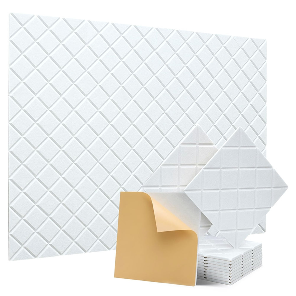 12Pack Acoustic Panels, 12X12x0.4in Sound Proof Foam Panels, White 4851507267498