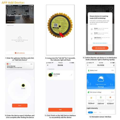 Tuya Zigbee aurinko- ja sadevesianturi 2 IN 1 1