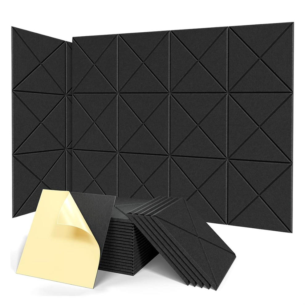 12Pack Acoustic Panels, 12X12x0.4inch Sound Proof Foam Panels,Black 4851507269294