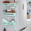 (Green) Wall Mounted Side Refrigerator Rack 3 Layer Shelf Kitchen Storage Rack 3