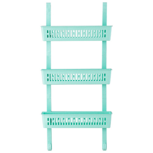 (Green) Wall Mounted Side Refrigerator Rack 3 Layer Shelf Kitchen Storage Rack 1