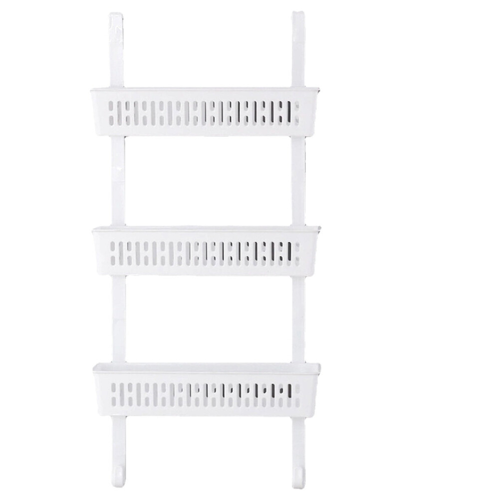 (White) Wall Mounted Side Refrigerator Rack 3 Layer Shelf Kitchen Storage Rack