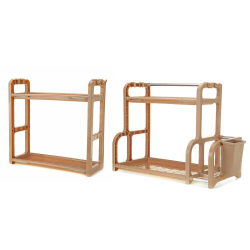 (#1) Kitchen Storage Rack Shelf Shelving Unit 2 Tier Multi-functional Shelf Standing Type Organizer 1