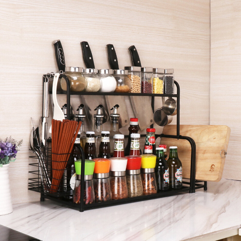 (2 Layers) 2/3 Layer Kitchen Storage Stand Holders & Racks Kitchen Shelf Holder Tool Flavoring Spice Rack