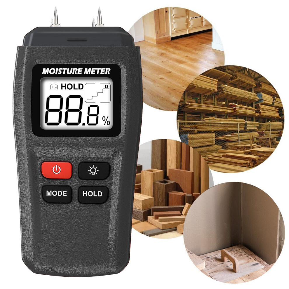 0 - 99.9% LCD Digital Display Needle Type Wood Moisture Meter with Backlight Function