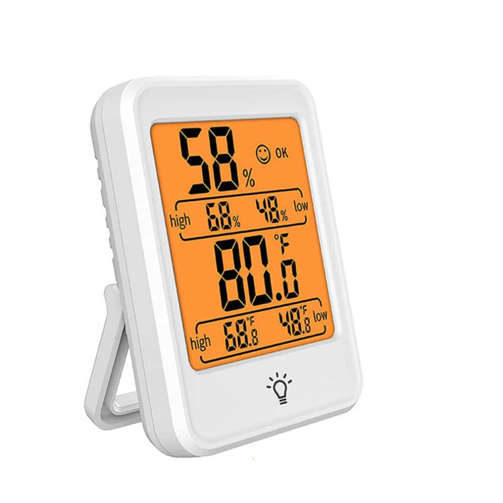 Greenzech (White) Digital Temperature Humidity Monitor Hygrometer With Backlight For Indoor