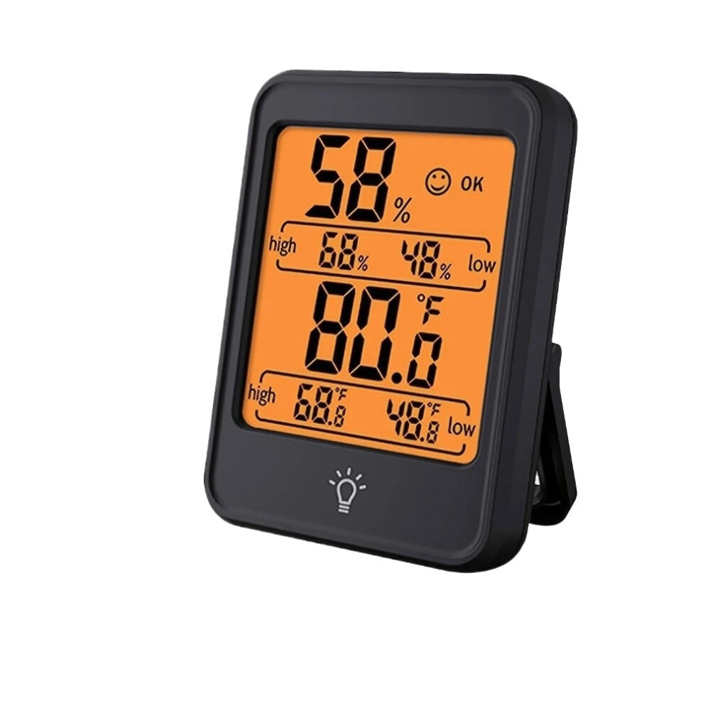 Greenzech (Black) Digital Temperature Humidity Monitor Hygrometer With Backlight For Indoor
