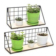 (Small) Wall Hanging Shelf Industrial Modern Storage Shelf Rack Flower Hallway Home Shelf Bracket